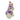 Dog wearing a purple hoodie with cartoon face design on a white background