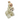 Dog wearing a fluffy white bunny costume on a white background